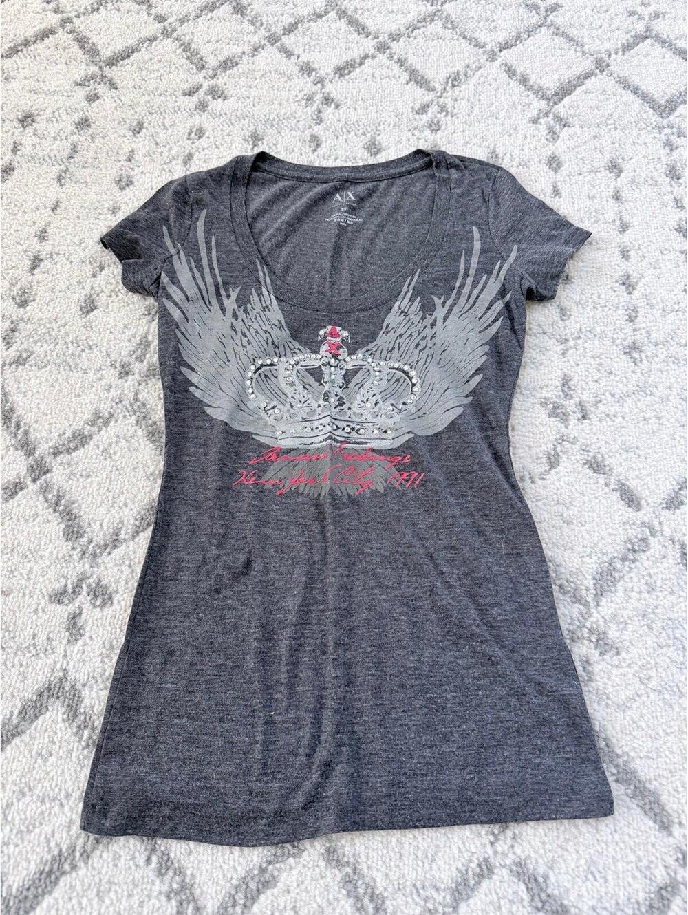 Armani Exchange A|X Crown & Wings Graphic Tee